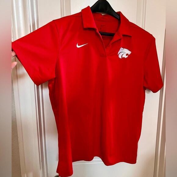 Nike dry fit men's red Kansas State University polo shirt. Size M. - Picture 1 of 7